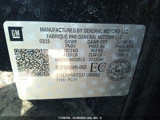 Chevrolet MALIBU LT 2018 1G1ZD5ST3JF199083 Image 9