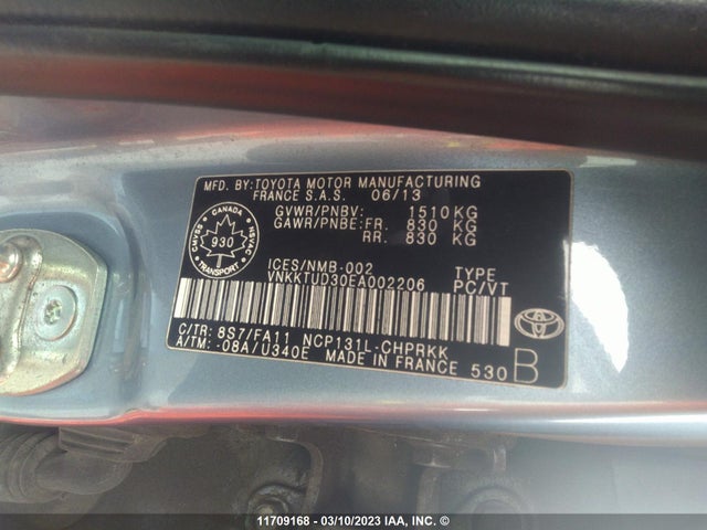 Toyota Yaris 2014 VNKKTUD30EA002206 Image 9