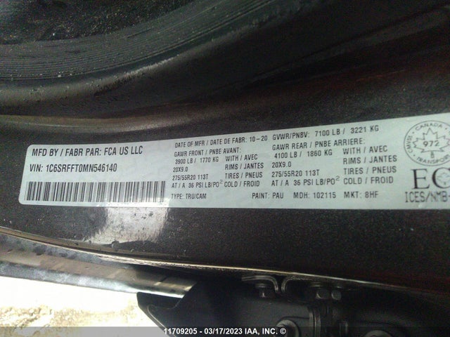 RAM 1500 Big Horn/lone Star 2021 1C6SRFFT0MN546140 Image 11