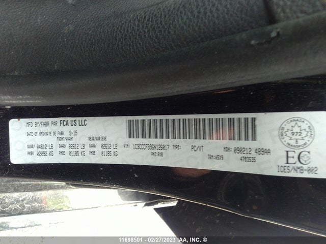 Chrysler 200 LX 2016 1C3CCCFB9GN126017 Image 9