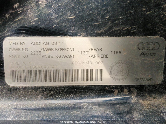 WAUFFCFL6BN048147 Audi A4 Premium Plus