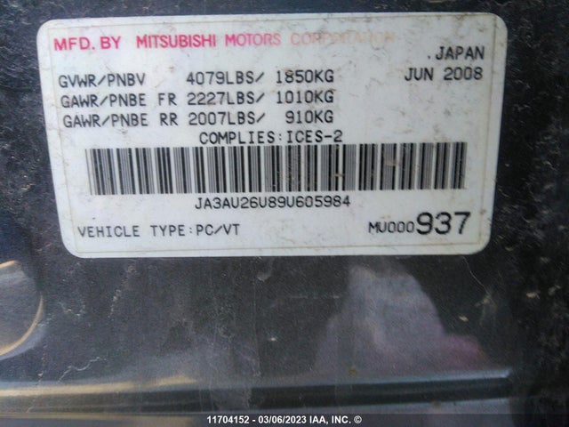 JA3AU26U89U605984 Mitsubishi Lancer Es/es Sport