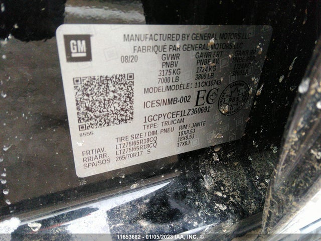 Chevrolet Silverado K1500 Trail Boss Custom 2020 1GCPYCEF1LZ360691 Image 9