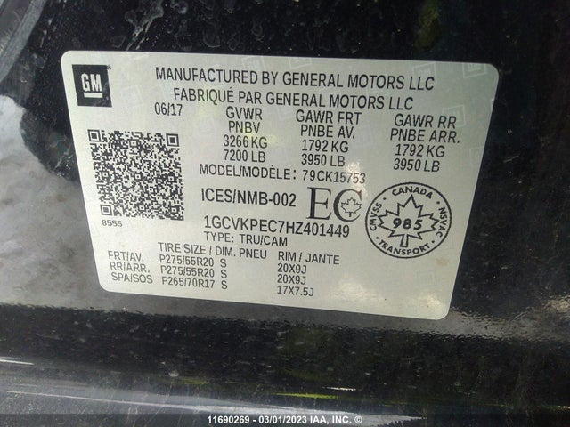 Chevrolet Silverado K1500 Custom 2017 1GCVKPEC7HZ401449 Image 9