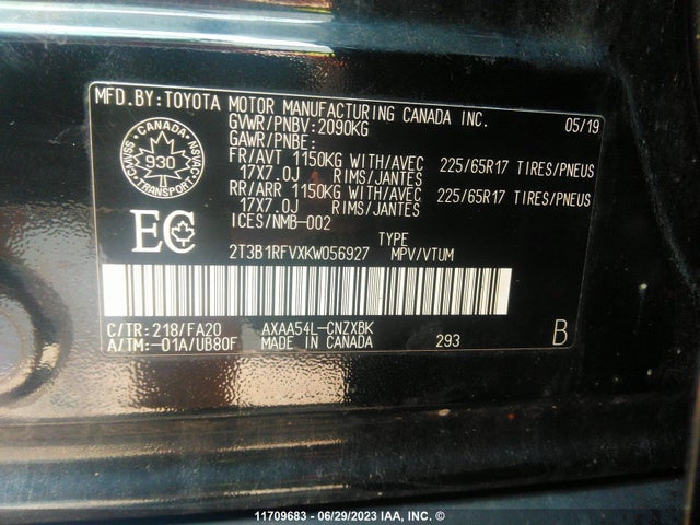 Toyota RAV4 LE 2019 2T3B1RFVXKW056927 Image 10
