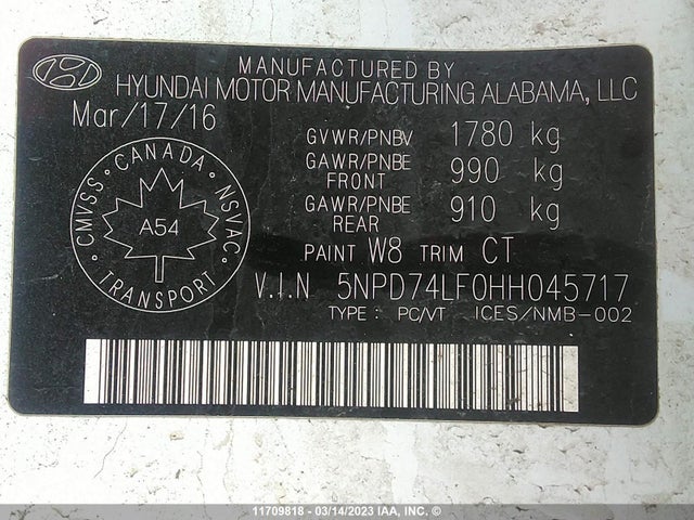 Hyundai ELANTRA SE 2017 5NPD74LF0HH045717 Image 9