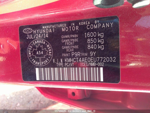 Hyundai Accent Gls/gs 2014 KMHCT4AE0EU772032 Image 11