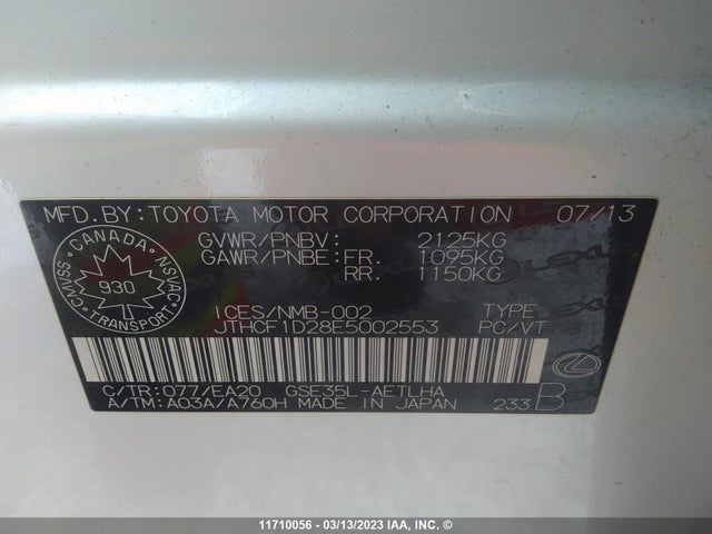 JTHCF1D28E5002553 Lexus IS 250