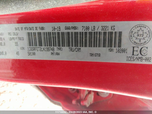 RAM 1500 Rebel 2020 1C6SRFET2LN199748 Image 9