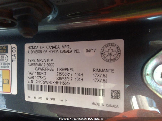 Honda CR-V LX 2017 2HKRW2H2XHH115548 Image 10