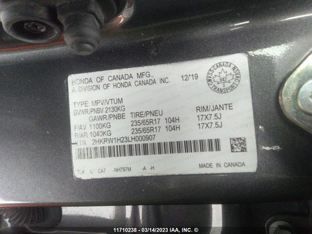 Honda CR-V LX 2020 2HKRW1H23LH000907 Image 9