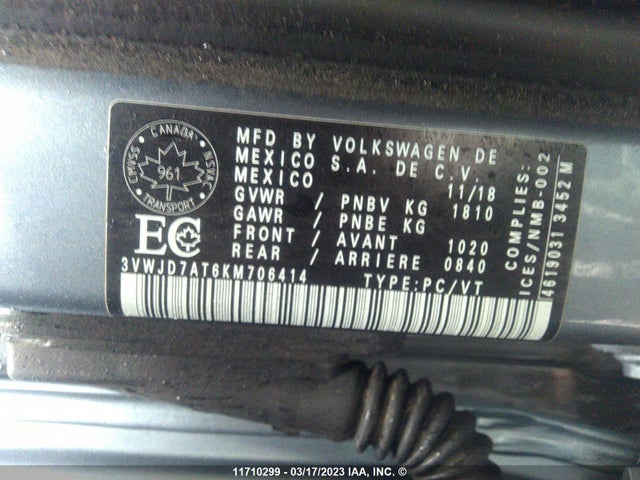 Volkswagen Beetle Se 2019 3VWJD7AT6KM706414 Image 11