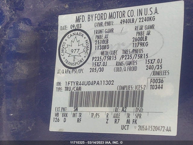 Ford Ranger Super Cab 2004 1FTYR44U04PA11302 Image 10
