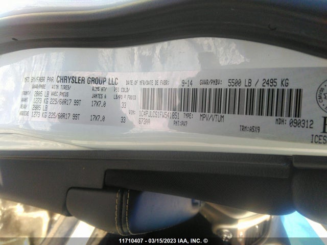 1C4PJLCS1FW541851 Jeep Cherokee Latitude