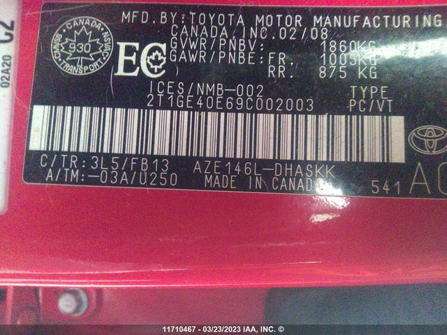 Toyota Corolla Matrix Xrs 2009 2T1GE40E69C002003 Image 10