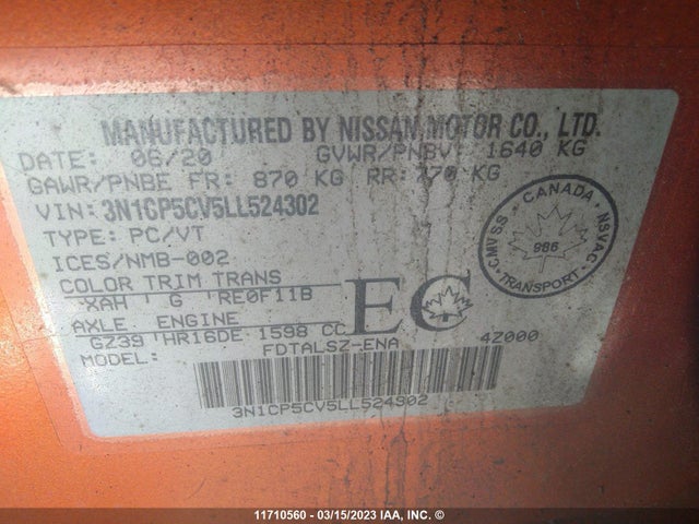 Nissan KICKS SV 2020 3N1CP5CV5LL524302 Image 9