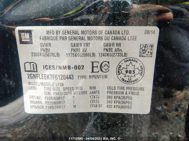 Chevrolet EQUINOX LS 2015 2GNFLEEK7F6120443 Image 10