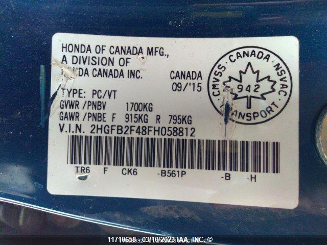 Honda Civic Lx 2015 2HGFB2F48FH058812 Image 11