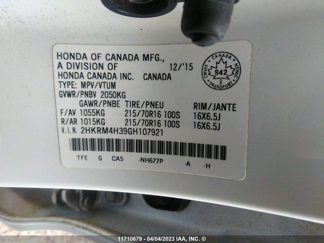Honda CR-V LX 2016 2HKRM4H39GH107921 Image 11