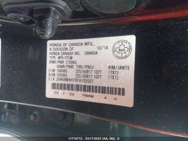 Honda CR-V EXL 2015 2HKRM4H75FH103527 Image 9