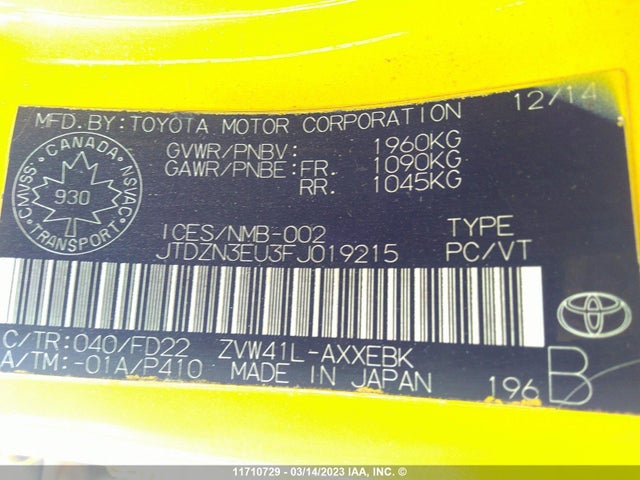 Toyota PRIUS V 2015 JTDZN3EU3FJ019215 Image 9