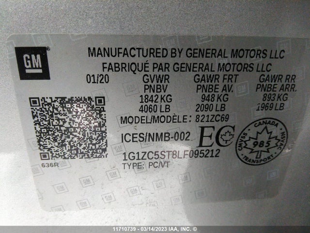 Chevrolet MALIBU LS 2020 1G1ZC5ST8LF095212 Image 9