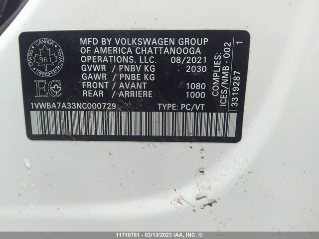 Volkswagen Passat Limited Edition 2022 1VWBA7A33NC000729 Image 10