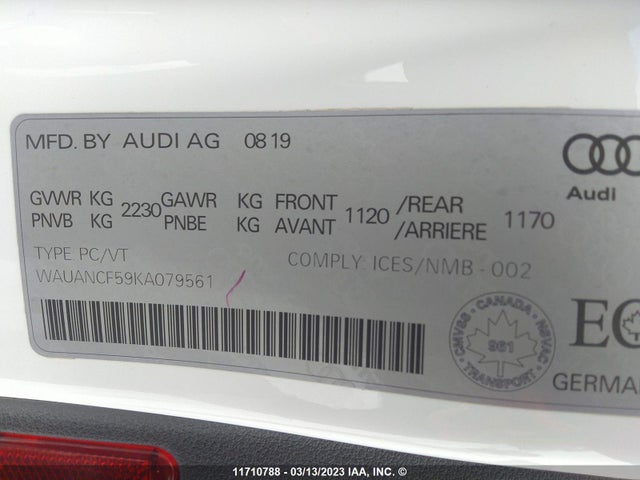 WAUANCF59KA079561 Audi A5 PREMIUM