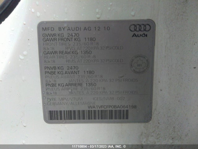 WA1VFCFP0BA064198 Audi Q5 Prestige