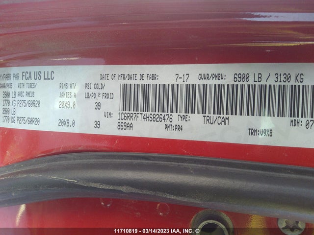 RAM 1500 St 2017 1C6RR7FT4HS826476 Image 10