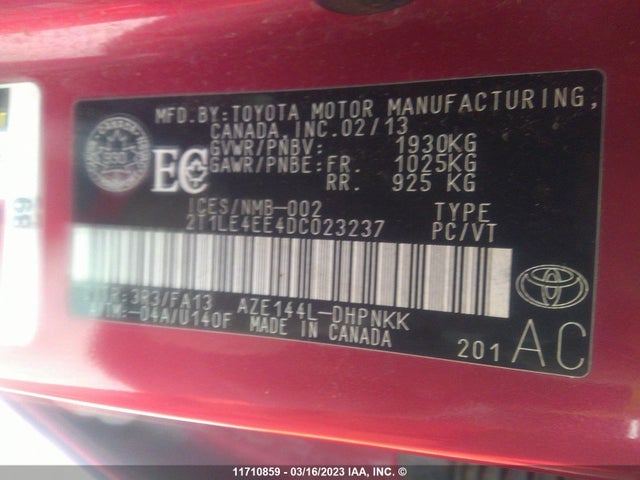 Toyota Corolla Matrix S 2013 2T1LE4EE4DC023237 Image 10