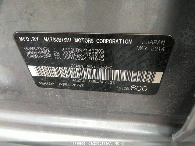 JA32U2FU8EU607328 Mitsubishi Lancer Es/es Sport