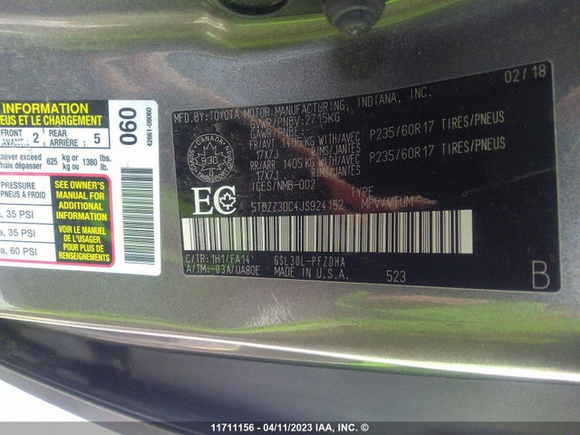 Toyota SIENNA 2018 5TDZZ3DC4JS924152 Image 9