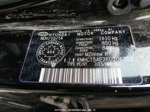 Hyundai ACCENT GS 2015 KMHCT5AE2FU206302 Image 9