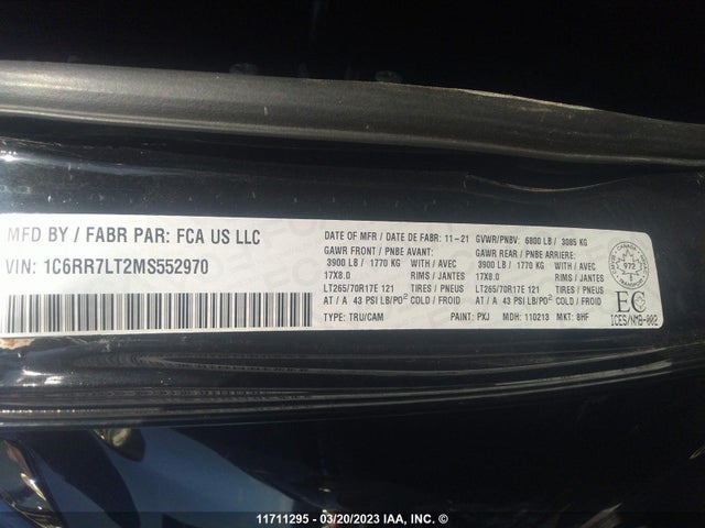 RAM 1500 Classic Slt 2021 1C6RR7LT2MS552970 Image 11