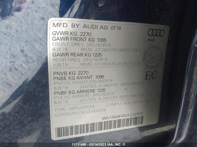 WA19NAF48JA232943 Audi A4 Allroad Prestige