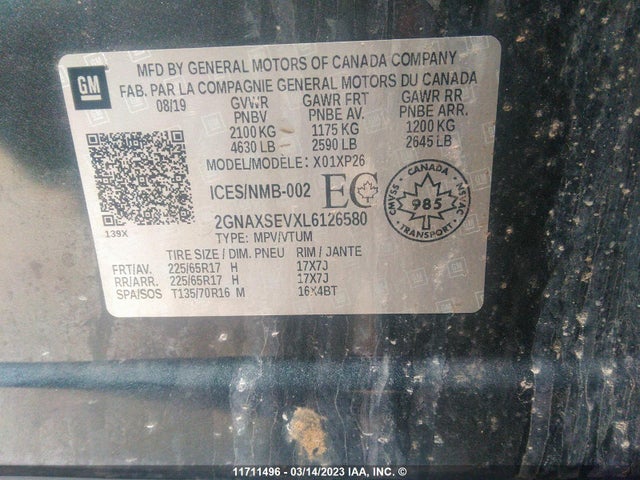 Chevrolet EQUINOX LS 2020 2GNAXSEVXL6126580 Image 10