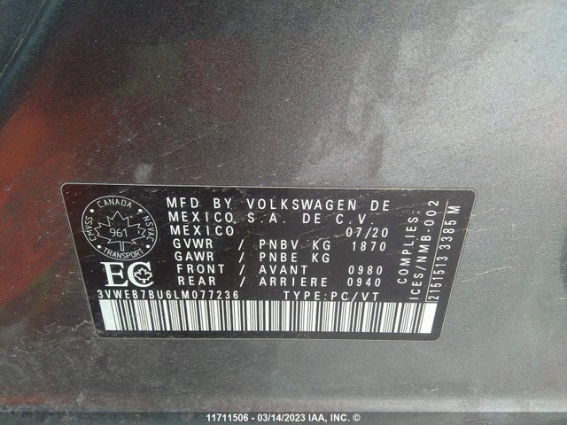 Volkswagen JETTA SEL 2020 3VWEB7BU6LM077236 Image 10