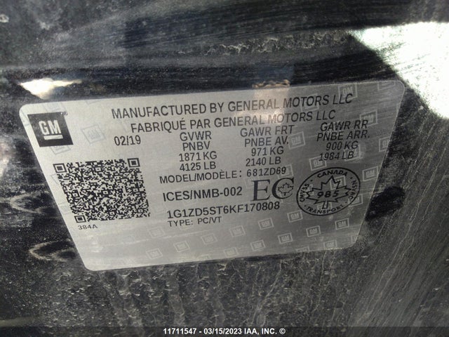 Chevrolet MALIBU LT 2019 1G1ZD5ST6KF170808 Image 10