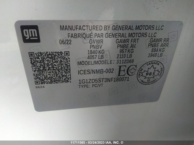 Chevrolet MALIBU LT 2022 1G1ZD5ST3NF180071 Image 10