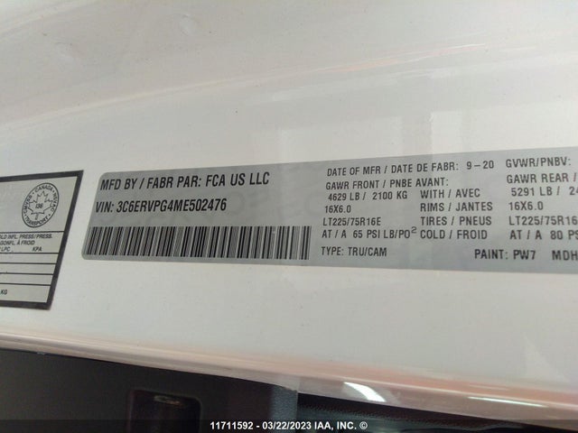3C6ERVPG4ME502476 RAM Promaster 2500 2500 High