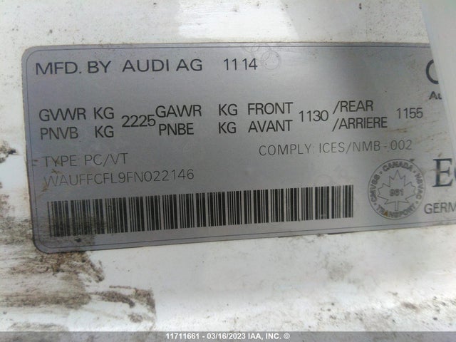 WAUFFCFL9FN022146 Audi A4 Premium Plus