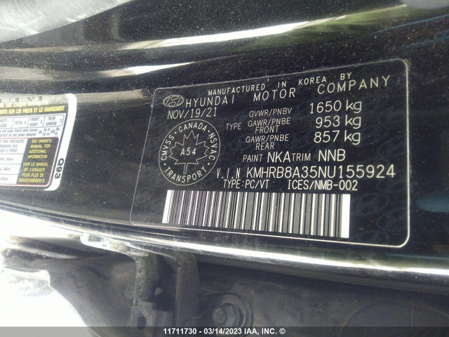 Hyundai VENUE 2022 KMHRB8A35NU155924 Image 10