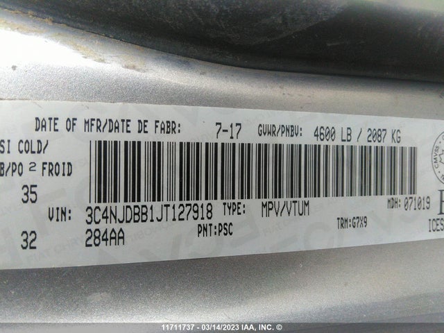 3C4NJDBB1JT127918 Jeep Compass Latitude