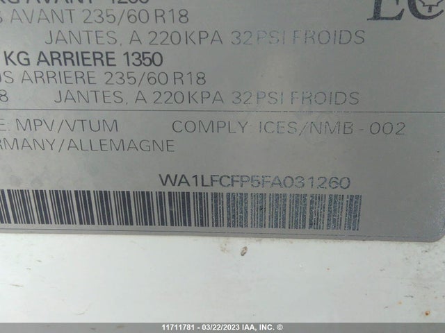 WA1LFCFP5FA031260 Audi Q5 Premium Plus
