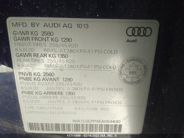 WA1LGCFP4EA054430 Audi Q5 Premium Plus