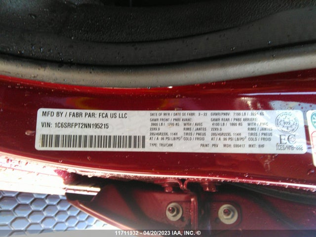 1C6SRFPT2NN195215 RAM 1500 Limited
