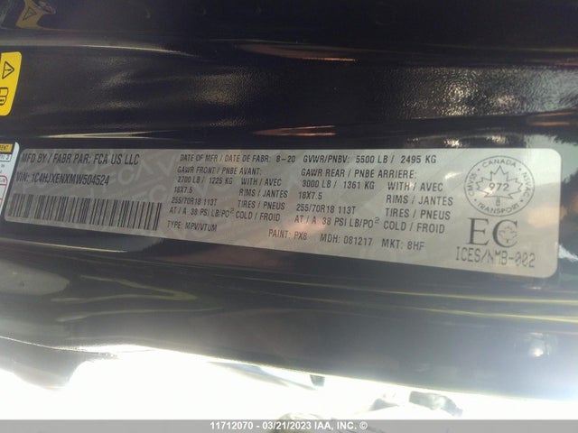 1C4HJXENXMW504524 Jeep Wrangler Unlimited Sahara