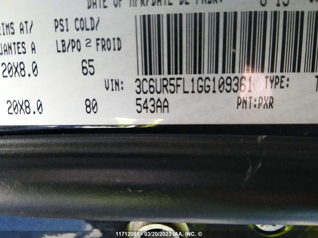 3C6UR5FL1GG109361 RAM 2500 Laramie