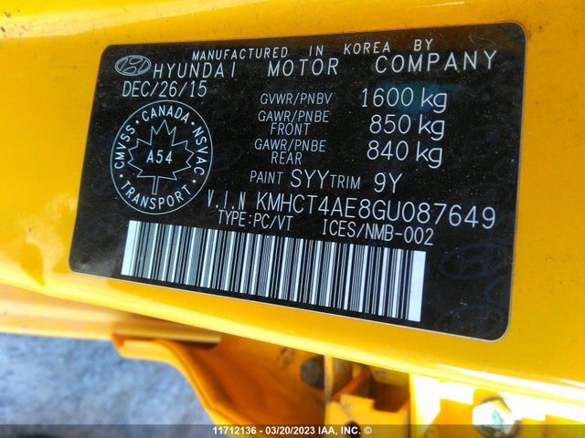 Hyundai ACCENT SE 2016 KMHCT4AE8GU087649 Image 9